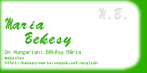 maria bekesy business card