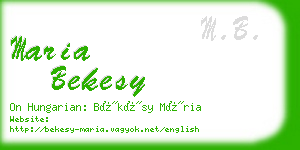 maria bekesy business card